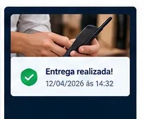 Comprovante de entrega realizada com assinatura digital e horário