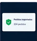Confirmação de 324 pedidos importados com sucesso